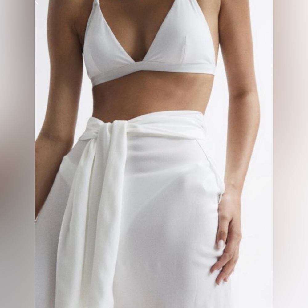 Reiss Cream Wide Leg Pants - Picture 6 of 6